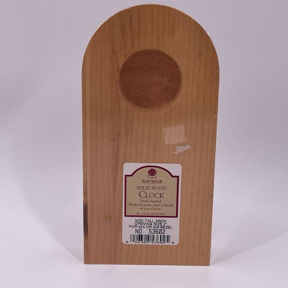 Walnut Hollow Other - Solid Wood Arched Clock Base 2" Circle Clock Opening DIY Paint Stain Decorate
